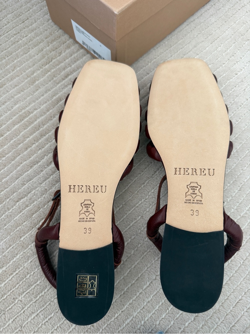 Hereu Cabersa Woven Leather Slingback Sandals in Oxblood Brown - Picture 4 of 4